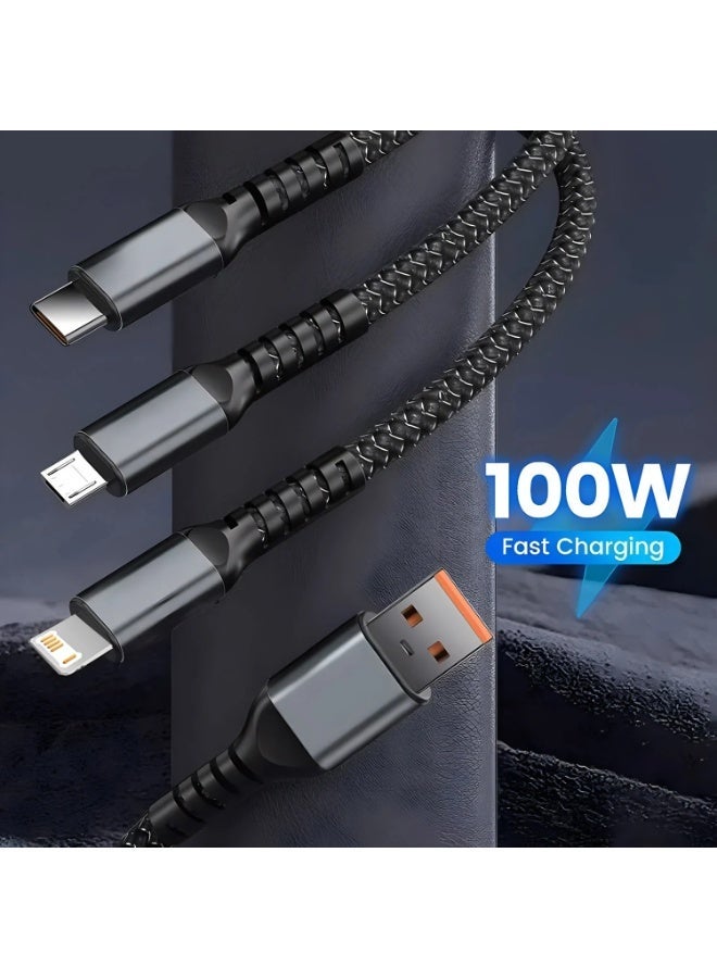 كابل واحد 3 في 1 يدعم موصلات USB A و Micro USB و USB C لأجهزة متعددة. - Image 3